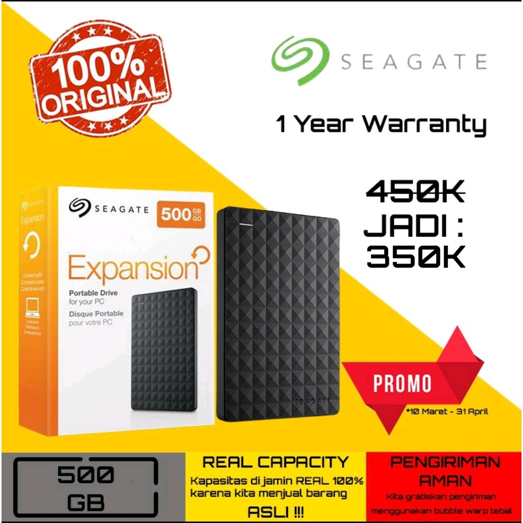 HARDISK SEAGATE EXTERNAL 500GB 100% ORIGINAL