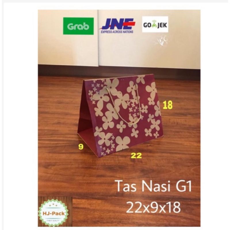 

MIN & KELIPATAN PEMBELIAN PER 20 PCS Paper bag kotak makan Paperbag Tas nasi G1 22x8x18 / Tas dus nasi / Goodie bag / Paperbag makanan