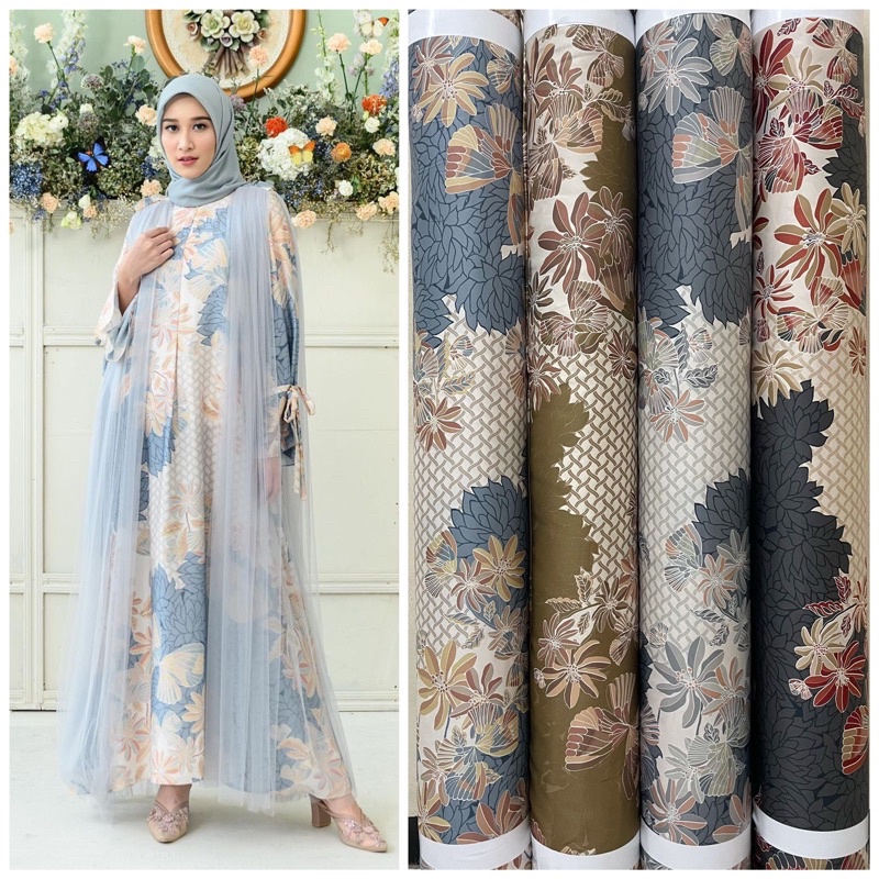 Bahan Kain Diorsilka kupu-kupu / kain meteran murah / bahan gamis seragam / maxmara