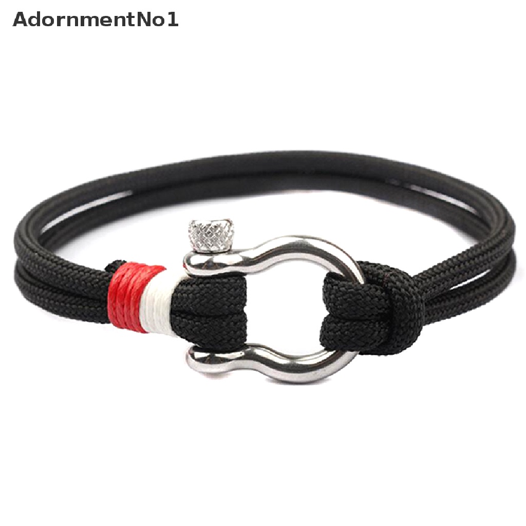 (AdornmentNo1) Gelang Tangan Tali Motif Anyam + Manik-Manik Untuk Aksesoris Pria / Wanita / Survival