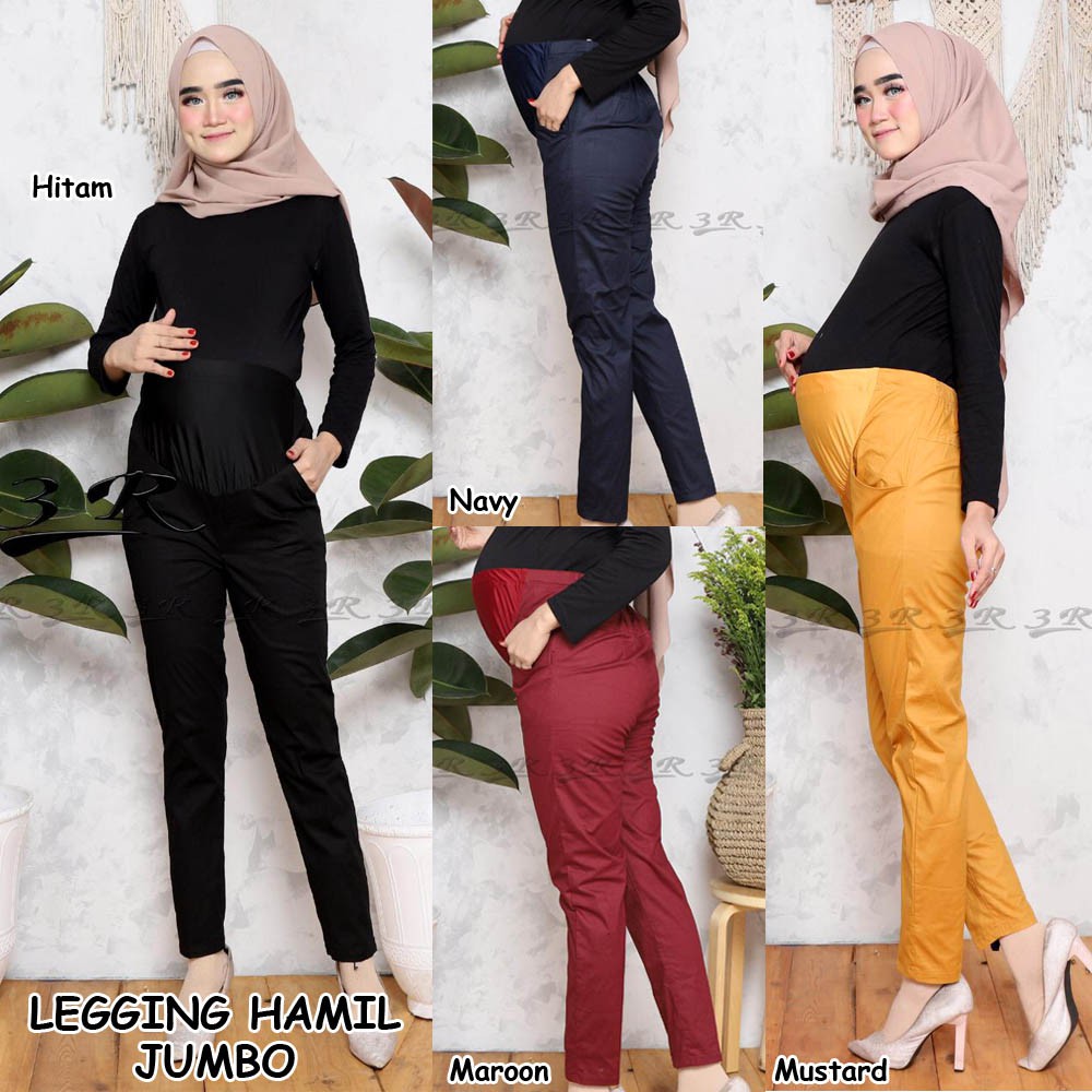 BIGCLO - (COD) Celana Katun Original 3R Legging Panjang Wanita Big Size Jumbo Stretch