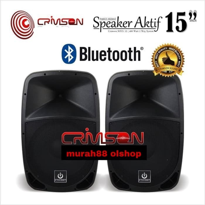 SPEAKER AKTIF PASIF CRIMSON 15IN SHOW/SOUL FREE STAND DAN MIC KABEL