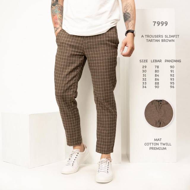 CELANA TARTAN SLIMFIT BROWN CELANA PRIA SLIMFIT CELANA CELANA TARTAN SLIMFIT BROWN CELANA PRIA SLIMFIT CELANA