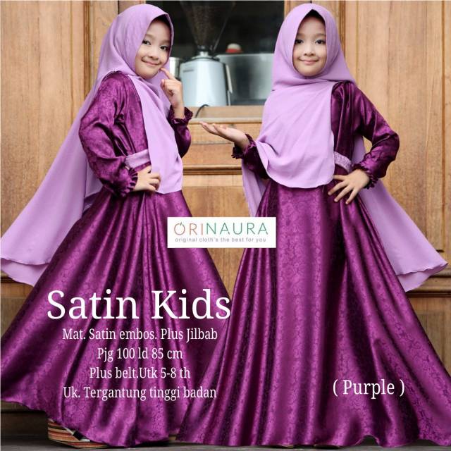 ORINAURA TERMURAH  GAMIS ANAK ORINAURA SATIN KIDS 100% ORINAURA BERLABEL