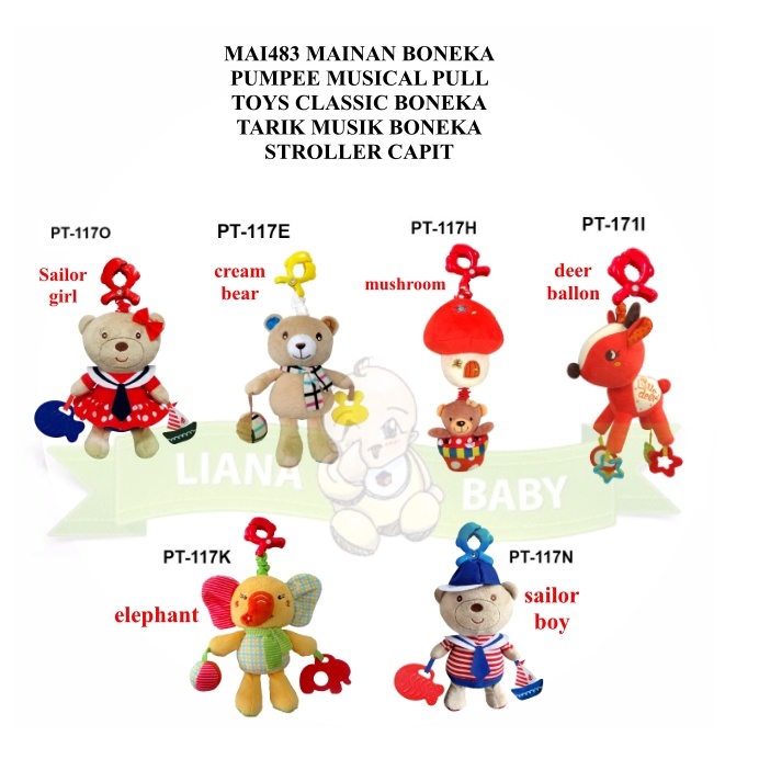 MAI483 MAINAN BONEKA PUMPEE MUSICAL PULL TOYS CLASSIC BONEKA TARIK MUSIK BONEKA STROLLER CAPIT