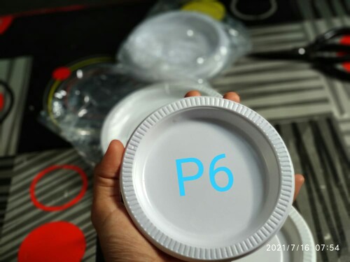 @50pcs Piring Plastik P7 Ukuran Sedang / Piring Pesta Sekali Pakai Putih Susu