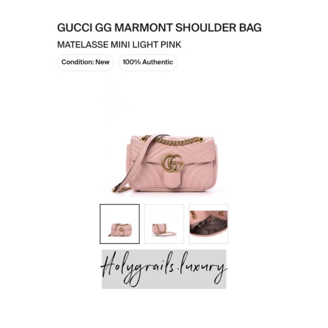 Gucci GG Marmont Shoulder Bag Matelasse Mini Light Pink