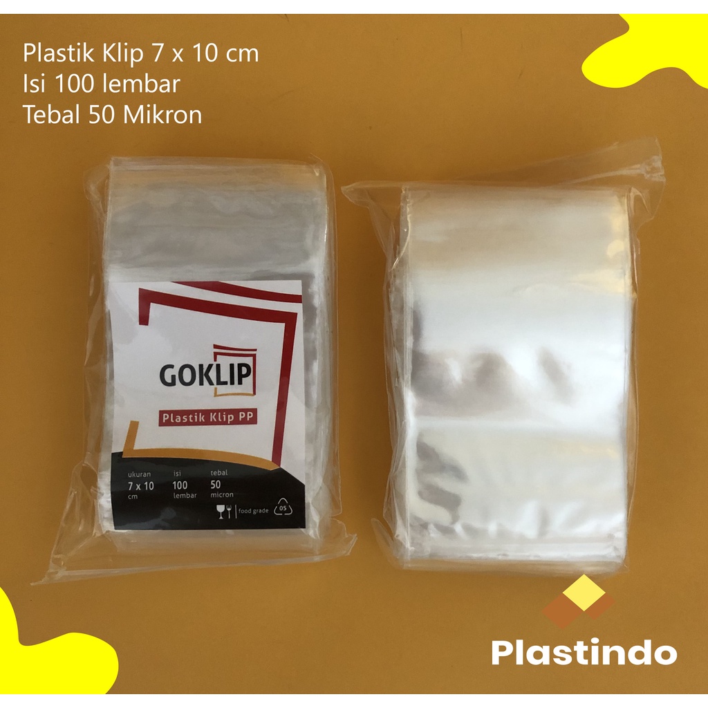 Jual Plastik Klip 7x10 cm Merk Go Klip isi 100 lembar Tebal 50 Mikron