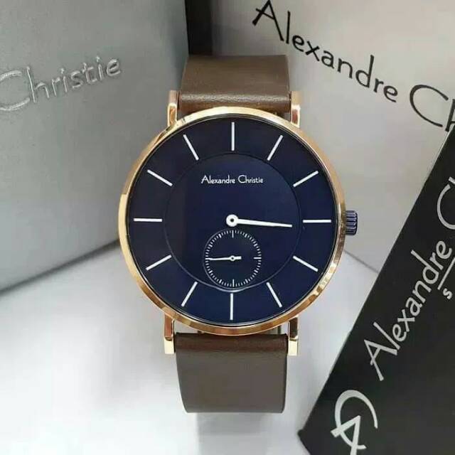 JAM TANGAN PRIA / COWOK ALEXANDRE CHRISTIE AC 8484 ROSEGOLD BROWN BLUEh