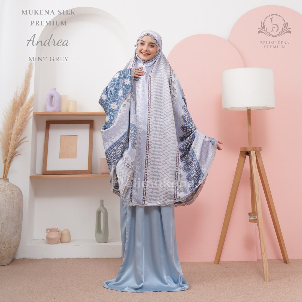 Mukena Silk Premium 2in1 Andrea Set Sajadah