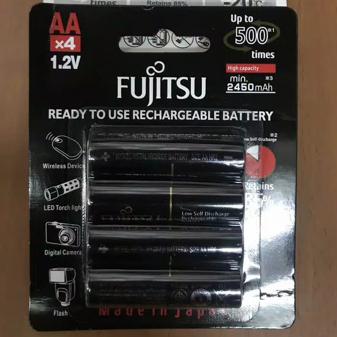 BATERAI BATTERY BATRE CAS AA /A2 FUJITSU 2450 mAh Black Bp4 4PCS