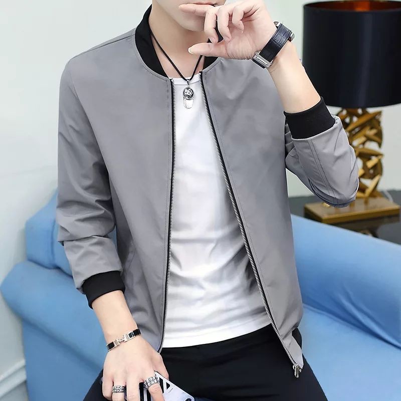 Jaket pria premium terbaru/jaket pria kain taslanJN korea/jaket outwear pria polosan