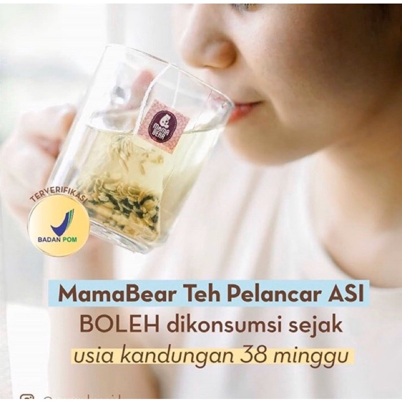 Mama bear teh Pelancar Asi Yovita Lesmana Mamabear Asi booster fenugreek tea blueberry / lemongrass / peach / original