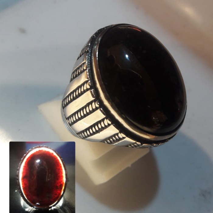 Batu Cincin Natural Yaman Wulung/Kecubung Api