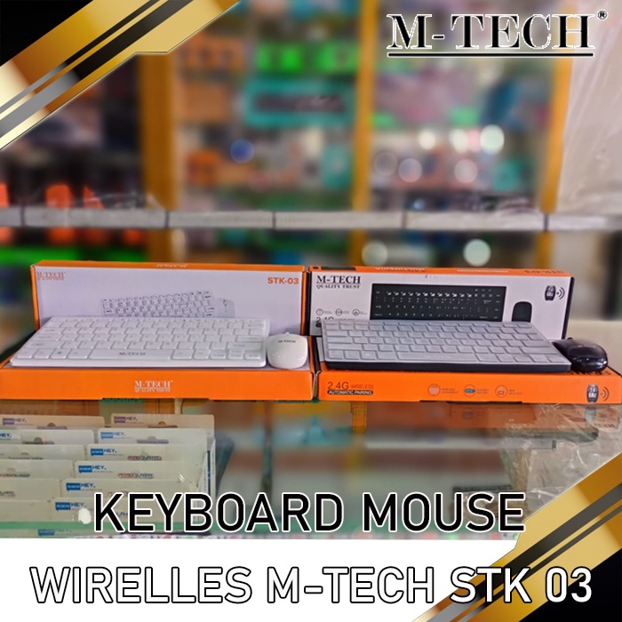 Keyboard Mouse Mini Slim Wirelles M-Tech STK-03 Original