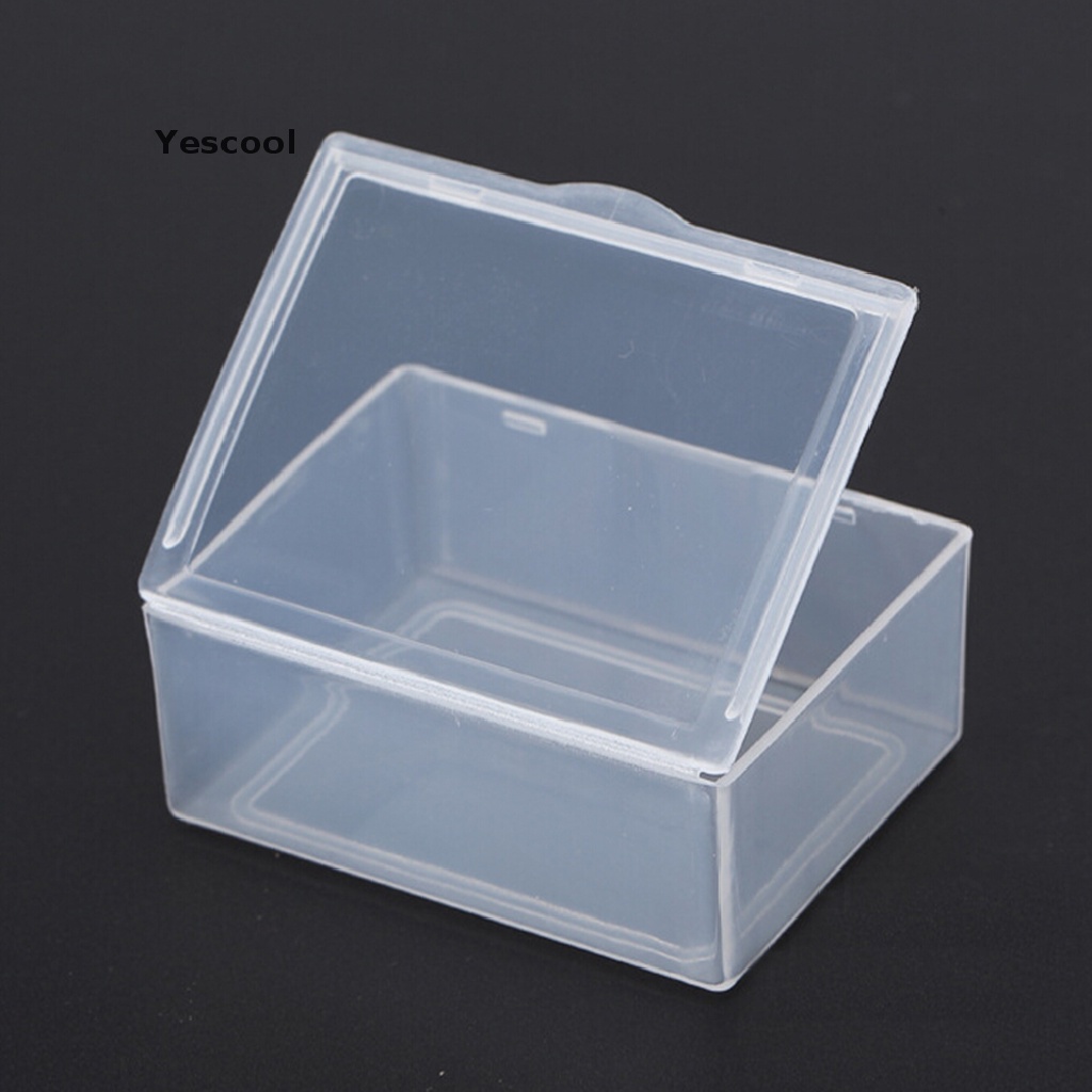 Yescool 5pcs Transparent Plastic Storage Box clear  rectangle Multipurpose display box .