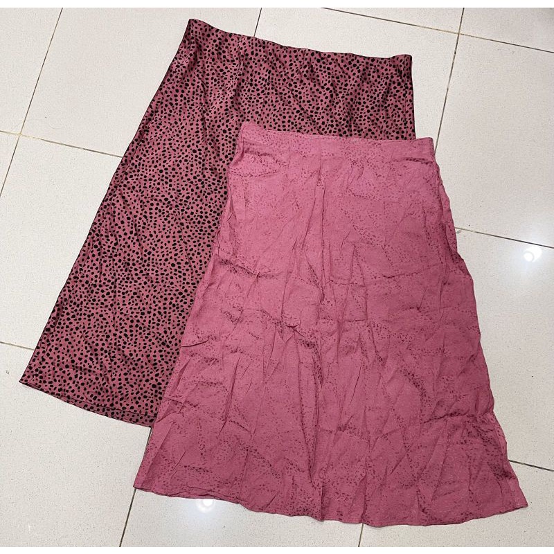 Loft Animal Print Pull On Midi Skirt silk