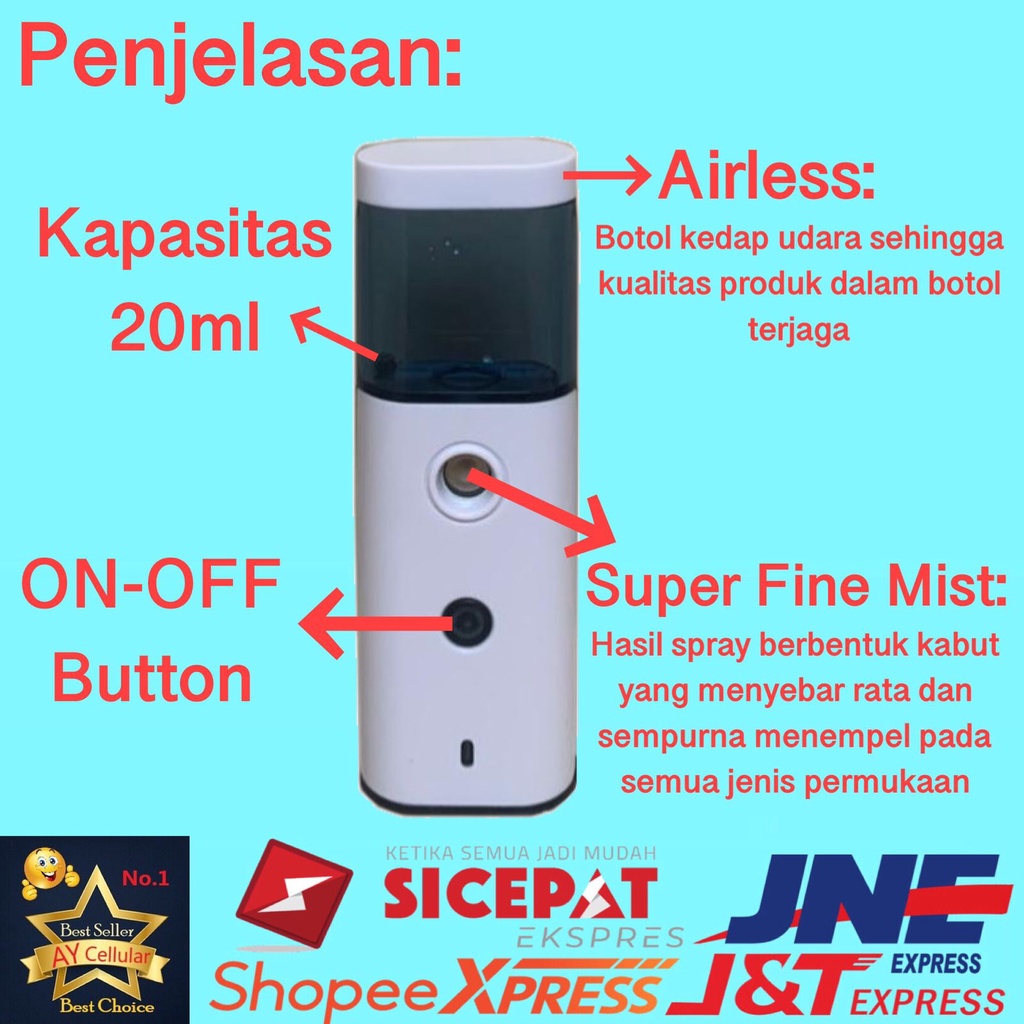 Nano Spray Yosikawa Perawatan Wajah Mini Portable USB Mist Sprayer