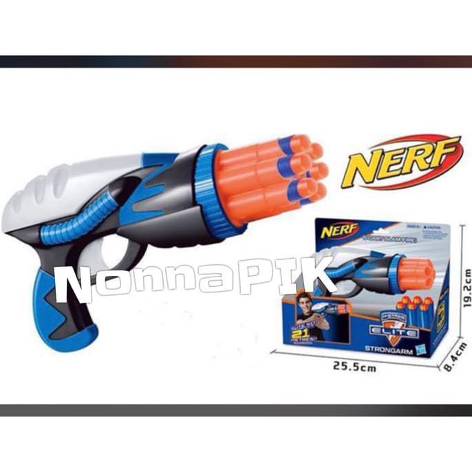 Pistol Kws Nerf Gun Strongarm Slam Fire 6 Darts Revolver Rotating Maga - Termurah 