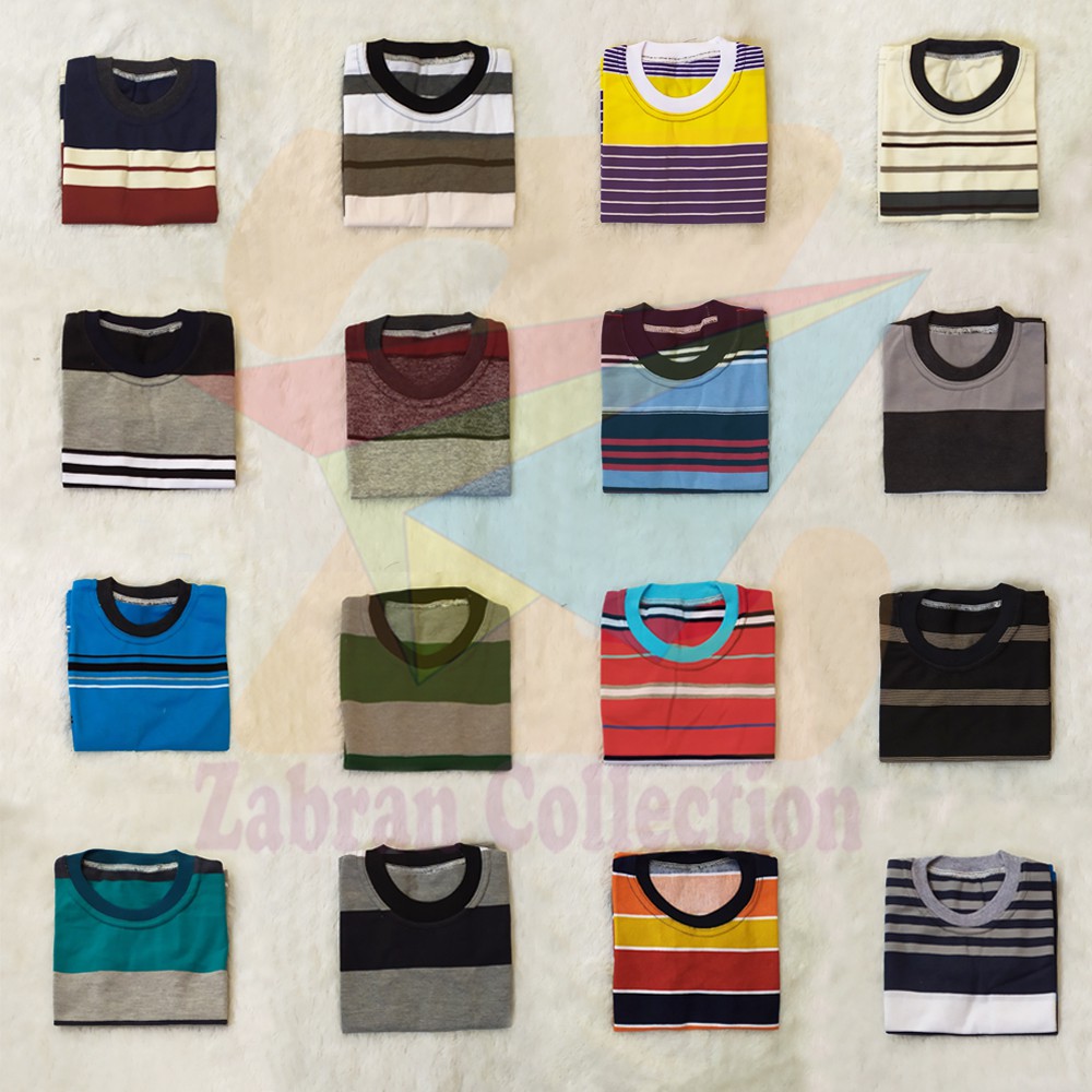 Isi 5 - Kaos Salur Anak Bahan Kaos Combed (Umur 1 Sampai 8 Tahun)
