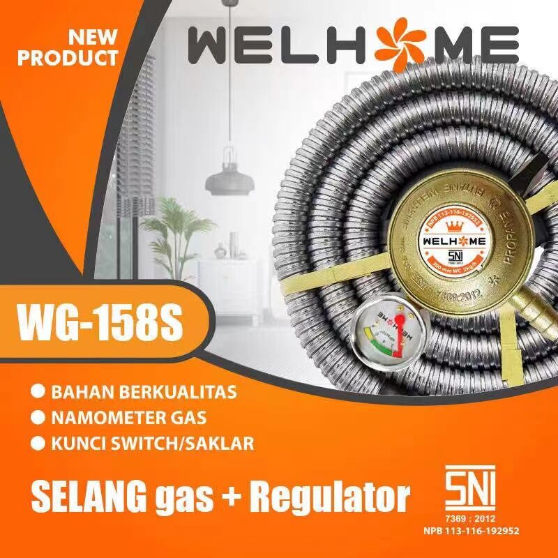 Welhome Selang gas Dan Regulator Kompor WG-158S