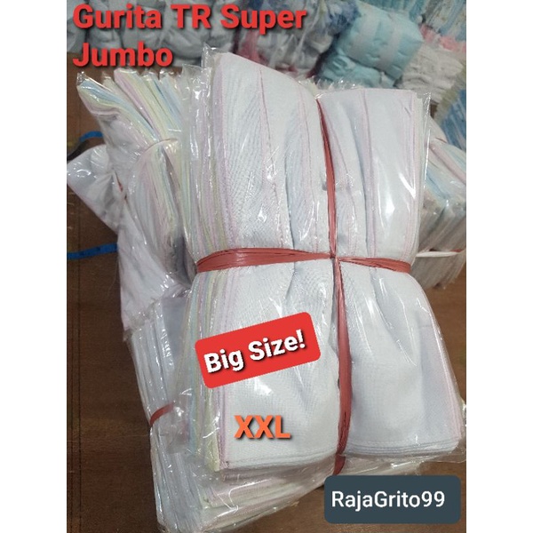 12 pcs Gurita Bayi Putih Polos TR Super Jumbo - Grita Tali bayi Jumbo XXL 1Lusin / Grito Bayi extra Big size