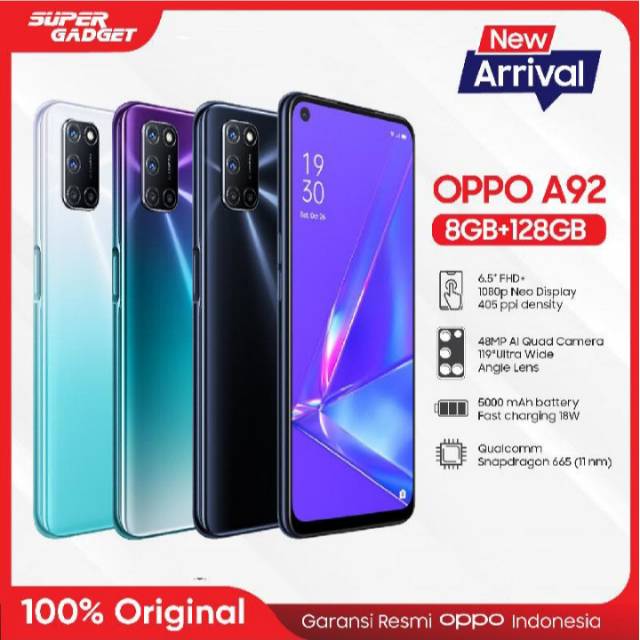 Oppo A92 Ram 8GB - memory internal 128GB Garansi Resmi