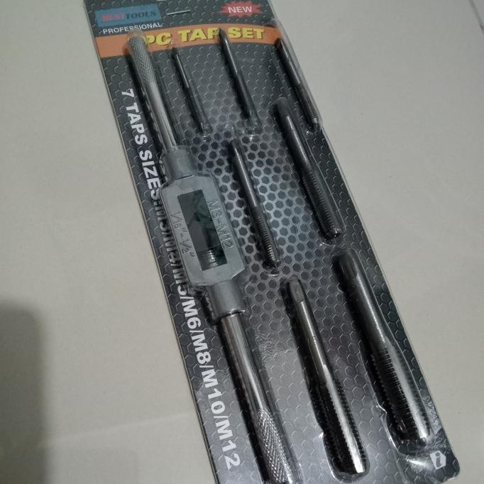 Baut Mur Pengencang Tap Senai Set - Mata Bor Pembuat Baut Drat Dalam - Tap Set 8 Pcs
