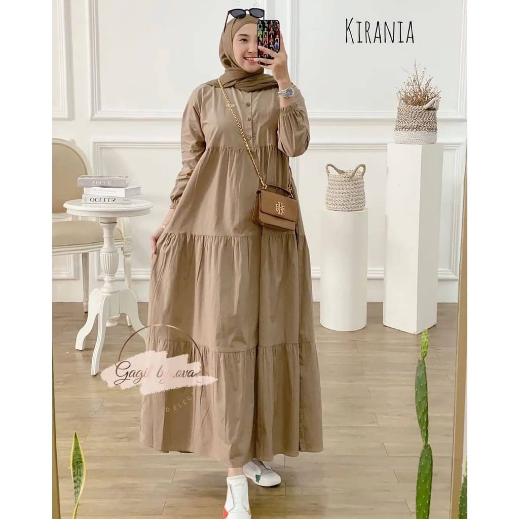 KIRANIA DRESS - dress wanita / dress korea / dress polos / dress murah / dress wanita muslimah