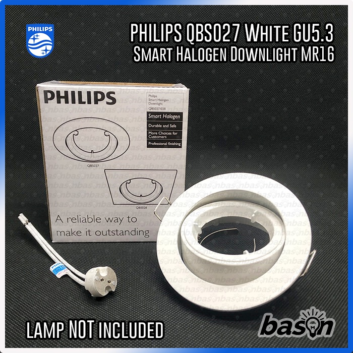 PHILIPS QBS027 WH 1x MAX50W 12V GU5.3 - Rumah lampu MR16