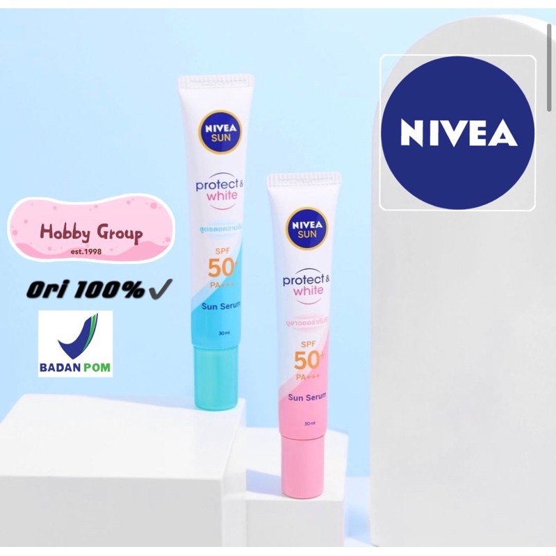Nivea sun face protection serum spf 50+ pa+++ protect white sunscreen instant oil control aura serum