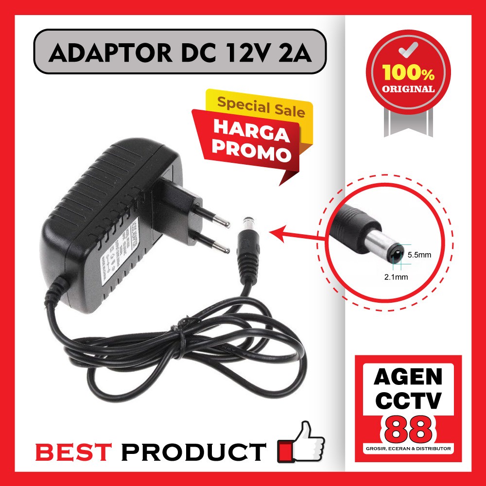 Adaptor Power Supply Output DC 12V 2A Spesial SALE Murah