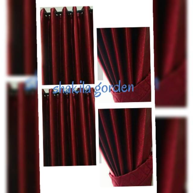 Gorden blackout merah marun khusus tinggi 250cm