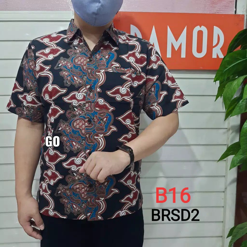 gof BRSD DAMOR (CRESSIDA) KEMEJA BATIK Cowok Pakaian Pria Baju Batik Dewasa Lengan Pendek