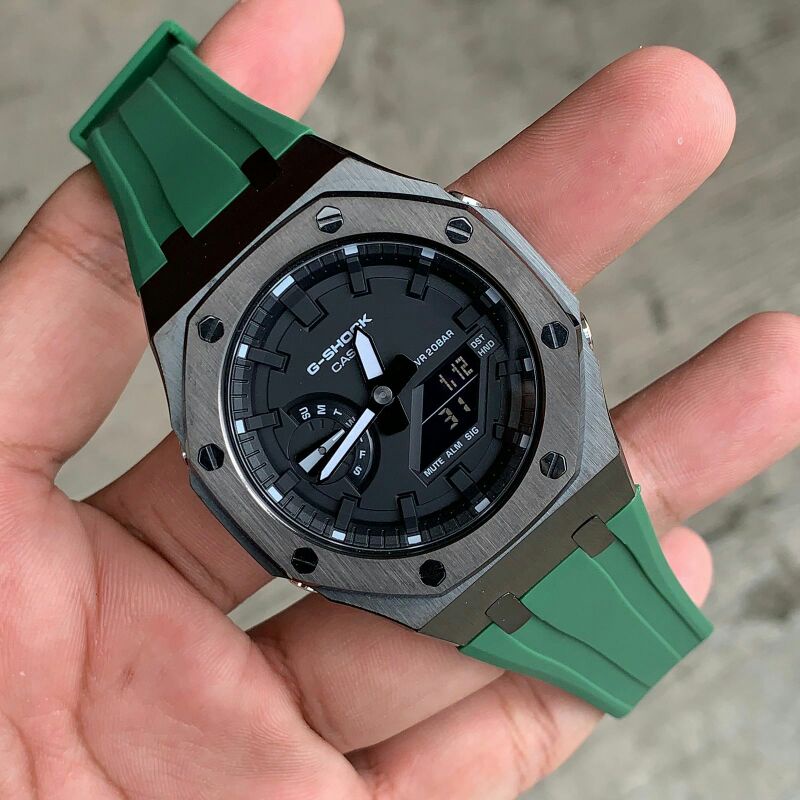 Jam casio G-shock GA2100 custom strap dan bezel
