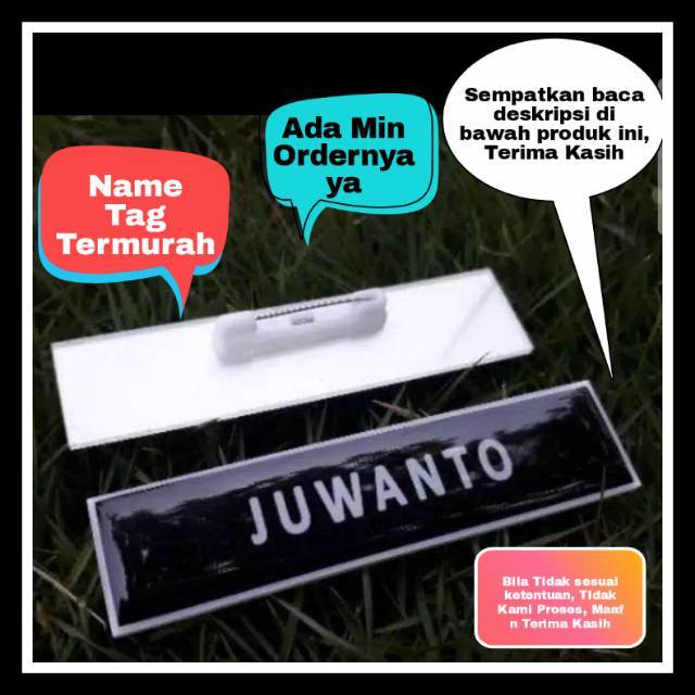 

Name tag - Papan Nama Dada Minimal Pembelian 10pc