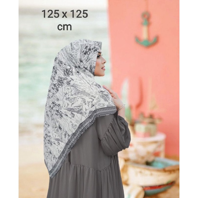 SALE HIJAB / NABILL PUTIH SYARI / COD / KERUDUNG VOAL MOTIF / SEGI EMPAT SYARI / JILBAB TERBARU / LA