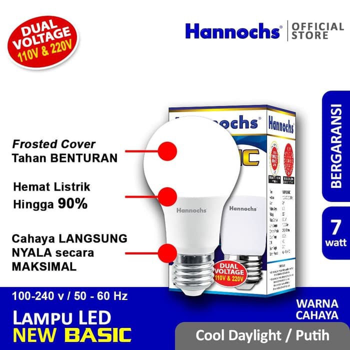 HANNOCHS Lampu Led Basic 7 Watt - Garansi 1 Tahun