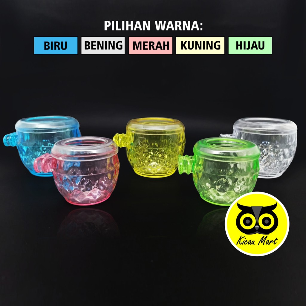 CEPUK TUTUP DIAMOND WADAH CANGKIR GELAS TEMPAT PAKAN MAKAN MINUM BURUNG LOVEBIRD SUGAR GLIDER CDMTP