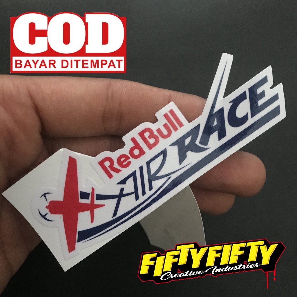 Stiker Print Cut REDBULL AIR RACE Stiker Printing Laminasi Glossy Stiker Motor Mobil Helm Sudah Membentuk Pola Desain