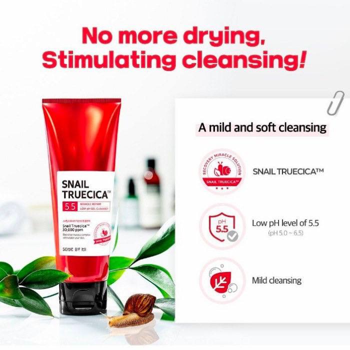 Some By Mi Snail Truecica Miracle Repair Low pH Gel Cleanser (100ml)