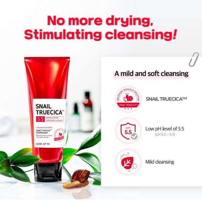 Some By Mi Snail Truecica Miracle Repair Low pH Gel Cleanser (100ml)