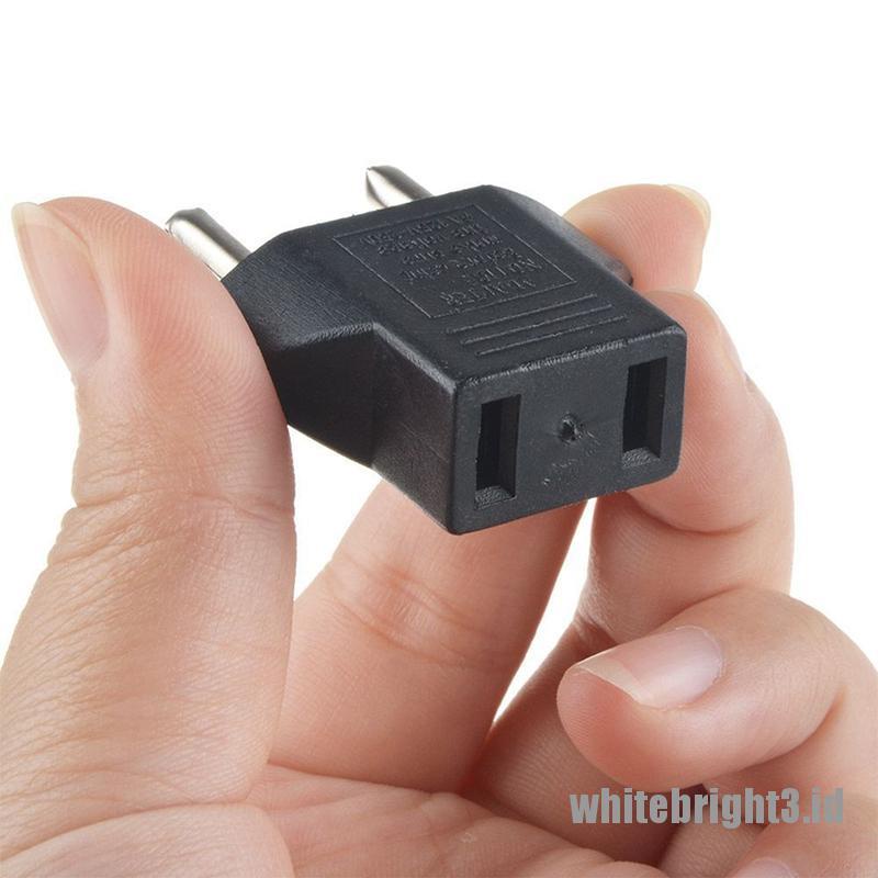 < White3 > 3pcs Adapter Konverter Power Charger Dinding Plug USA Ke EU Untuk Travel