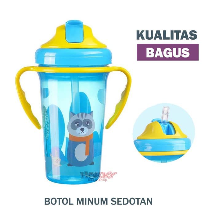 HK Gelas Botol Minum Sedotan Anak Bayi Balita 350 ml Training Cup