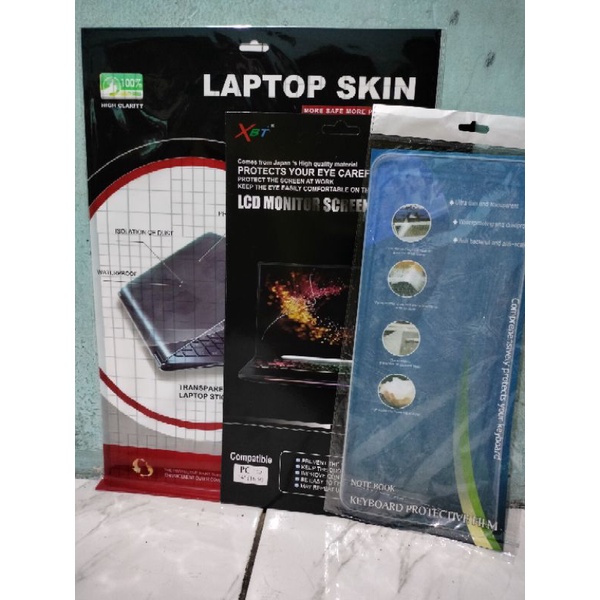 PAKET 3in1 ANTI GORES NOTEBOOK 14 INCH, PELINDUNG KEYBOARD, Pelindung Body Luar Laptop untuk 14''HTM