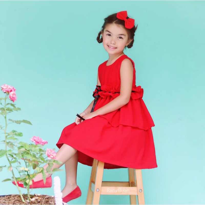 DRESS NATAL ANAK PEREMPUAN / YOORA DRESS COUPLE IBU DAN ANAK / BAJU NATAL ANAK
