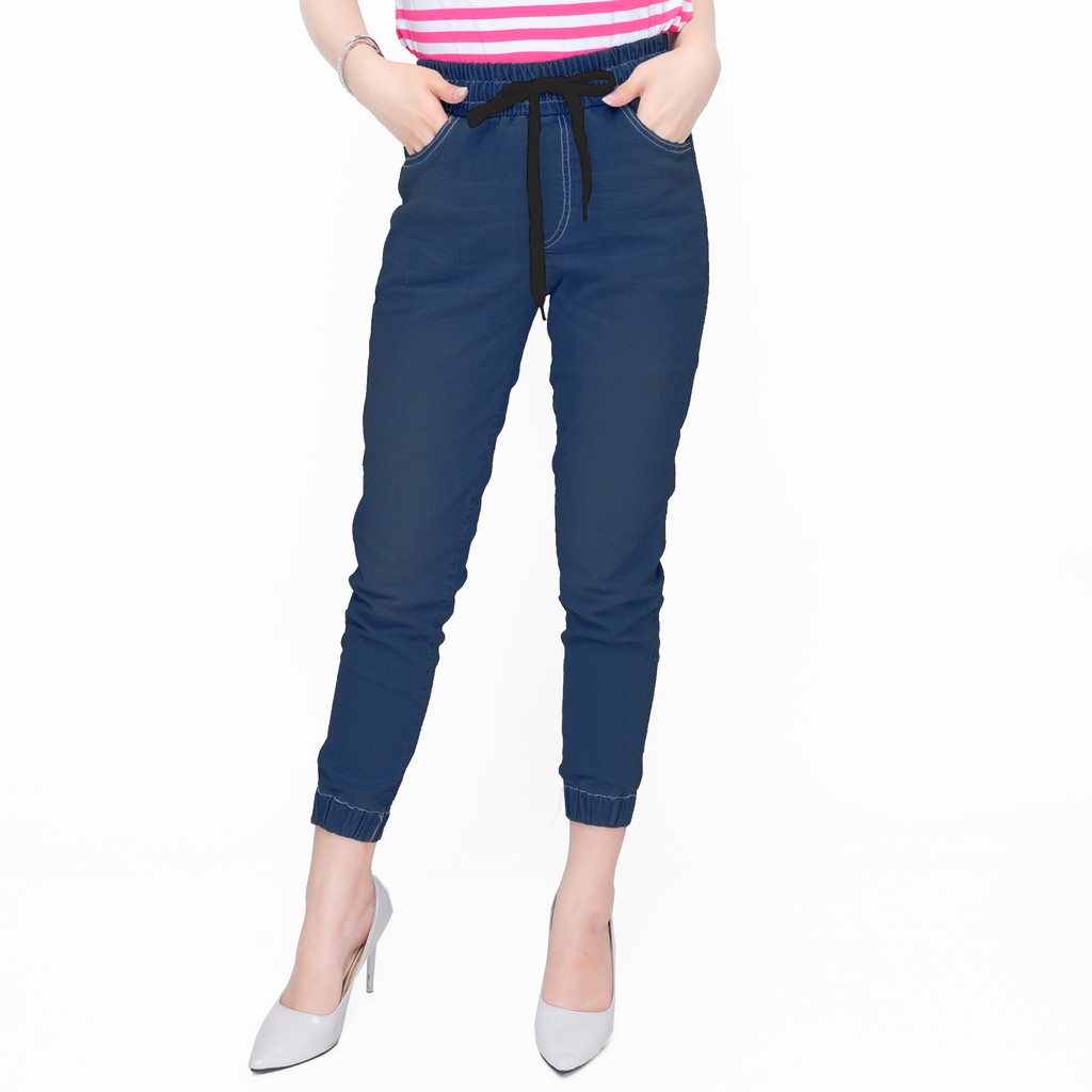 Celana Jogger jeans strech melar washed wanita model terbaru - XSHOP Amoris