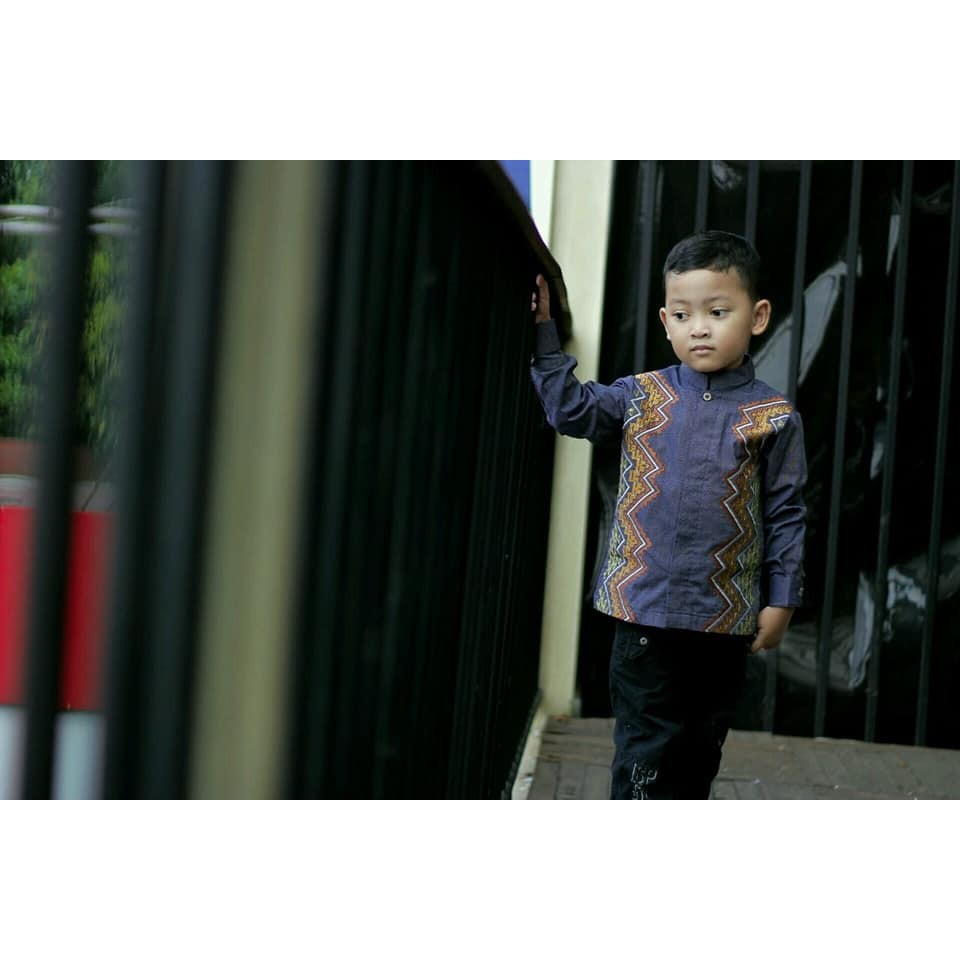 Koko Alharamain Terbaru Anak Lengan Panjang Warna AbuTua Kode CP02