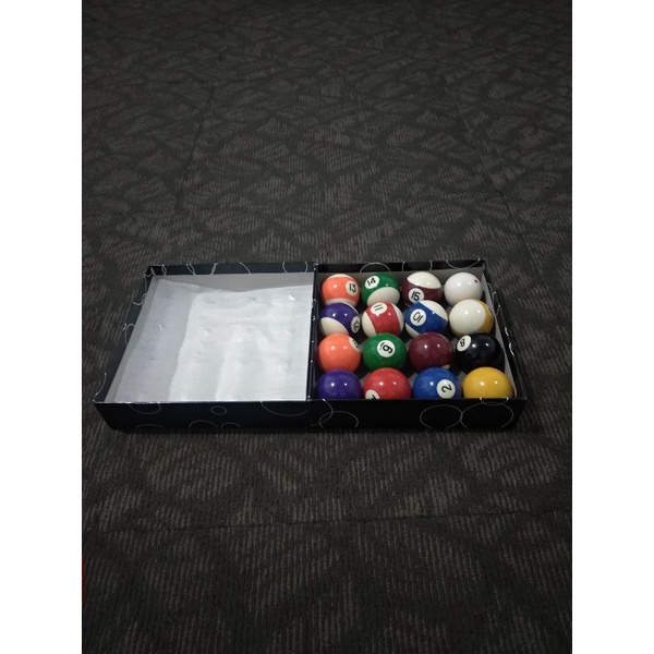 bola biliard kecil 1set + gaco lokal taiwan - bola biliyar murah - bola lokal murah