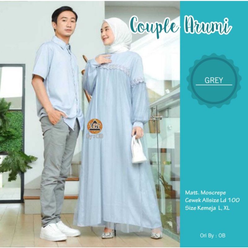 Couple Gamis Lebaran, Baju Couple Lebaran 2024, Set Gamis dan Koko